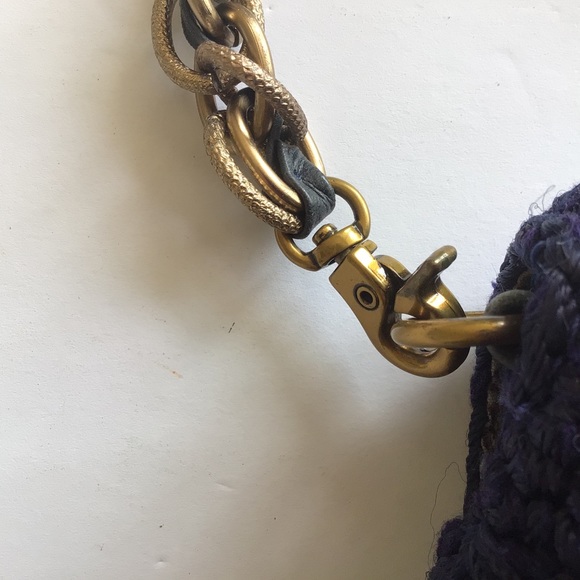 ELLIOT LUCCA NAVY BLUE CROCHET SHOULDER BAG - Picture 7 of 16